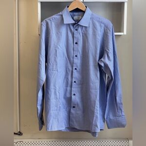 Eton Contemporary Gingham Multicolor Blue White Check Men’s Dress Shirt Size 18